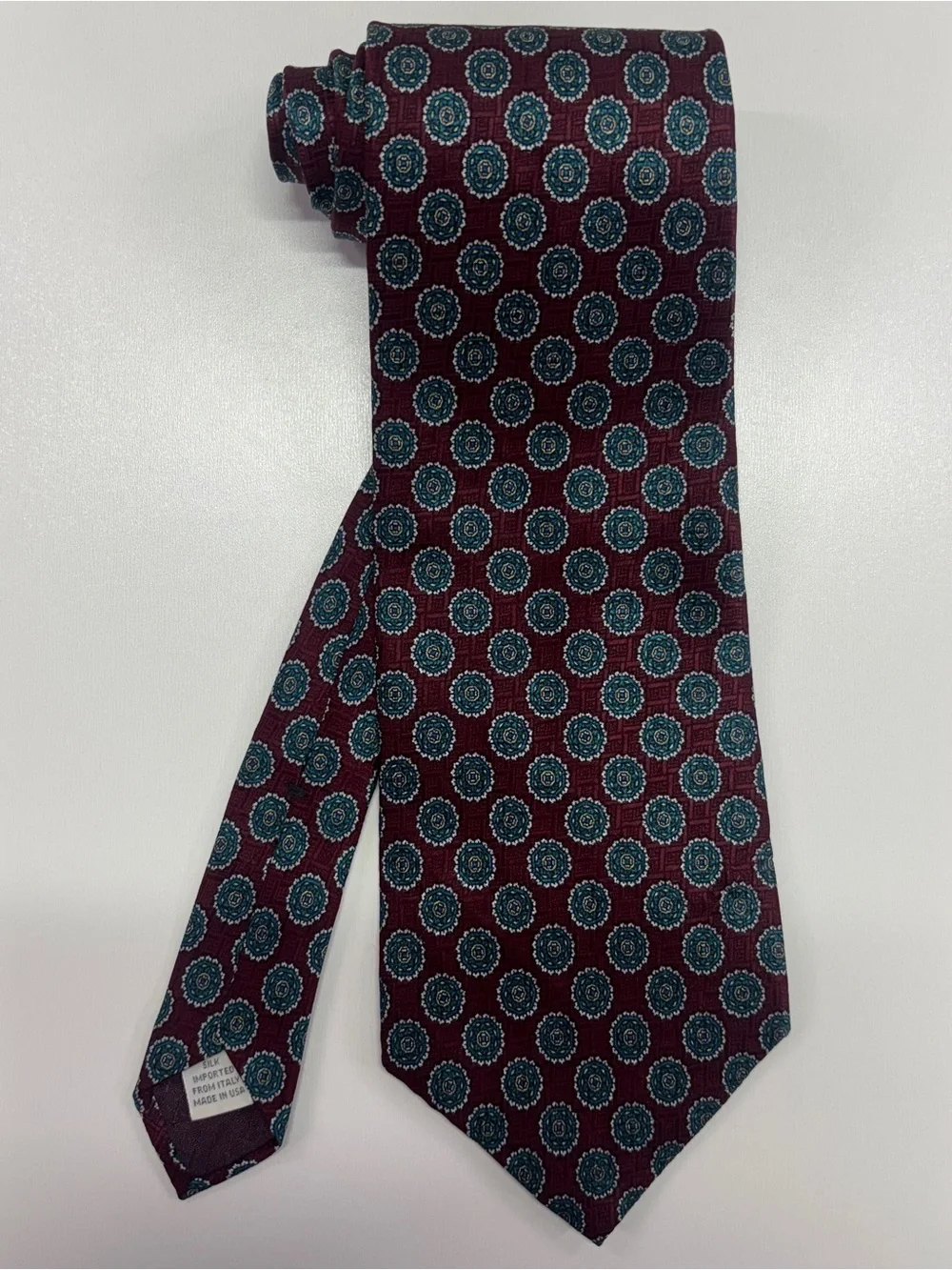 Vintage Courchevel by Damon Union Made Italian Silk Wide Tie Made USA